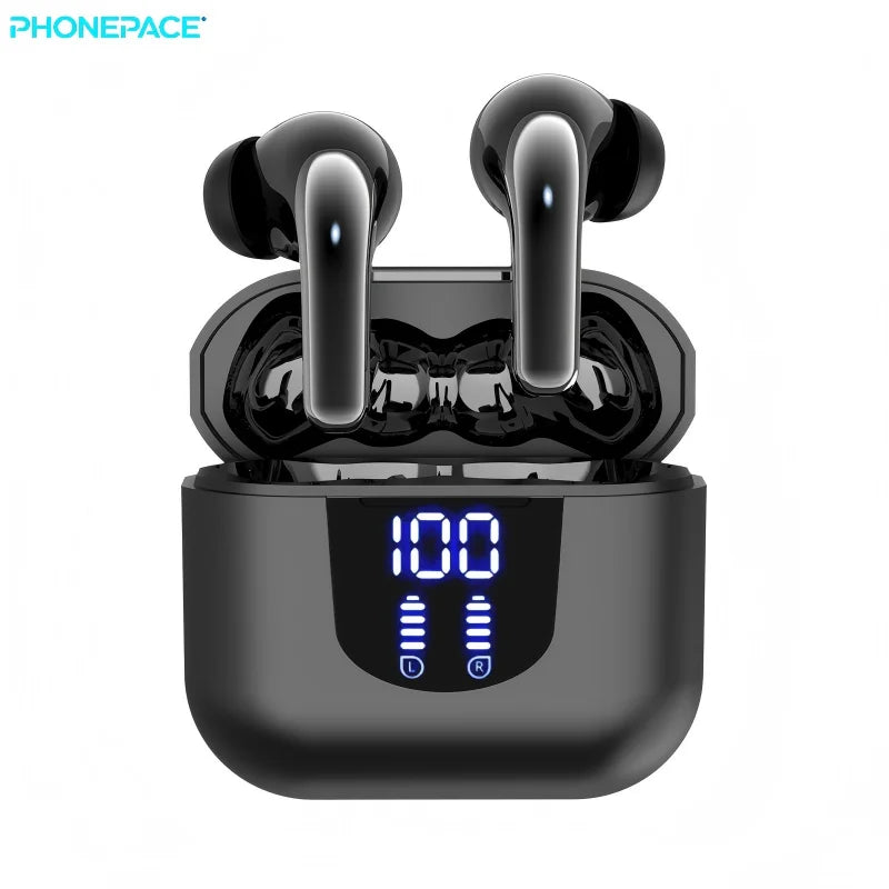 Bluetooth 5.4 Wireless Earbuds with Noise Cancellation & LED Display