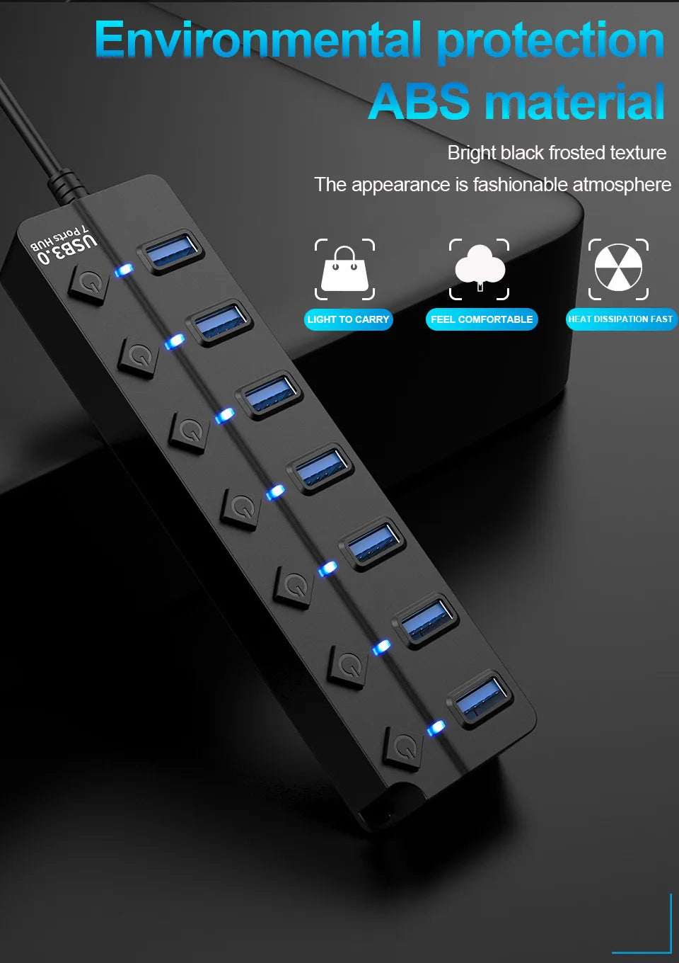 USB 3.0 Multi-Port Hub | High-Speed USB Splitter for Gaming & PC