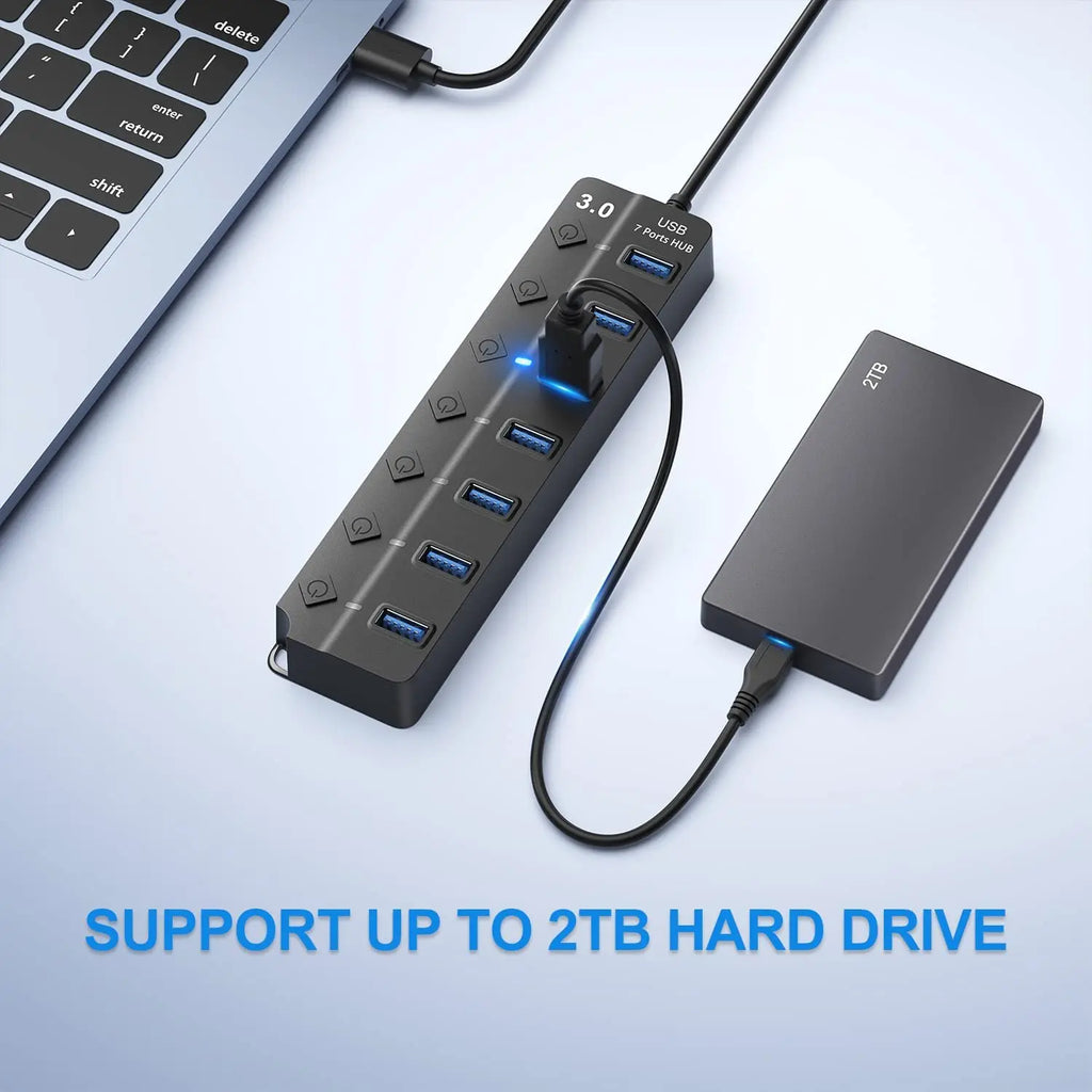 USB 3.0 Multi-Port Hub | High-Speed USB Splitter for Gaming & PC
