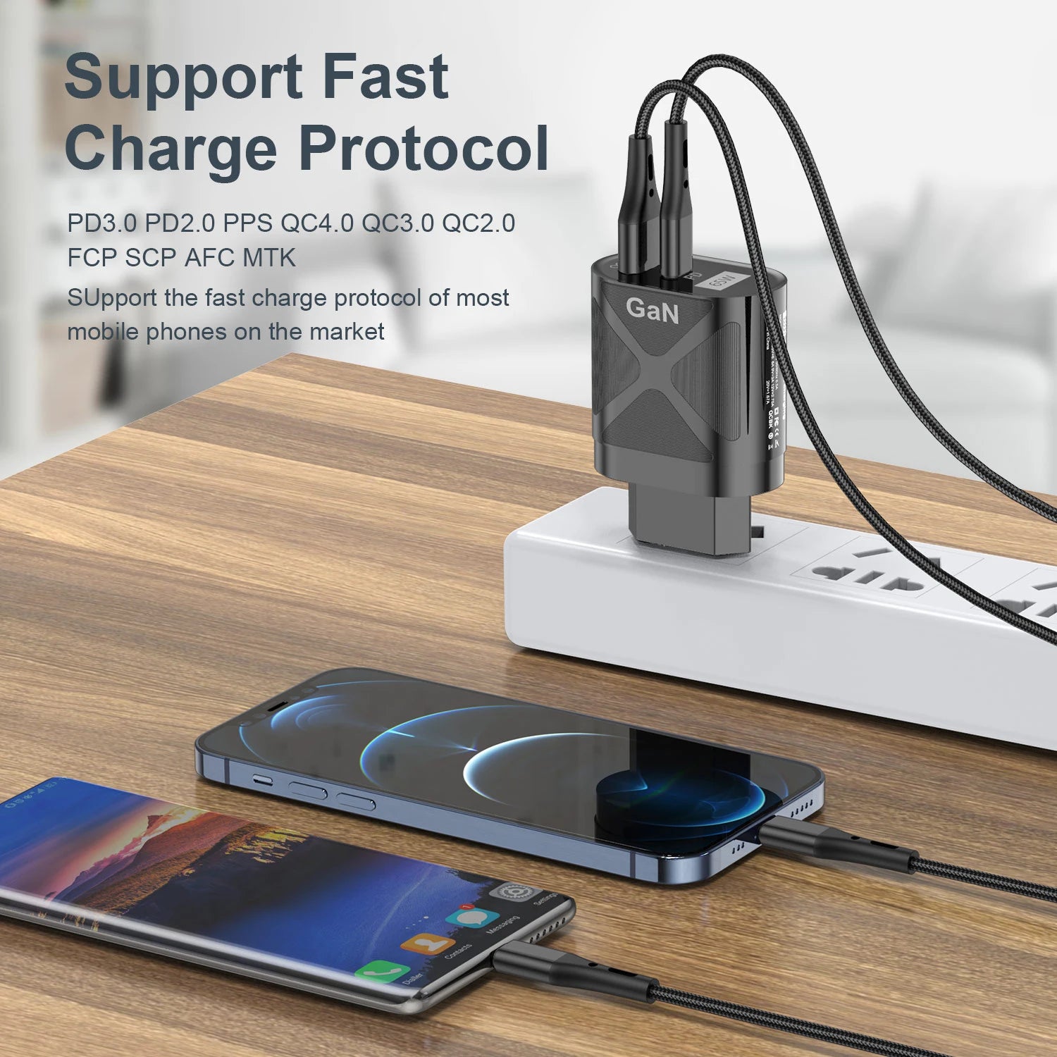 65W GaN USB-C Fast Wall Charger | PD Quick Charge Adapter