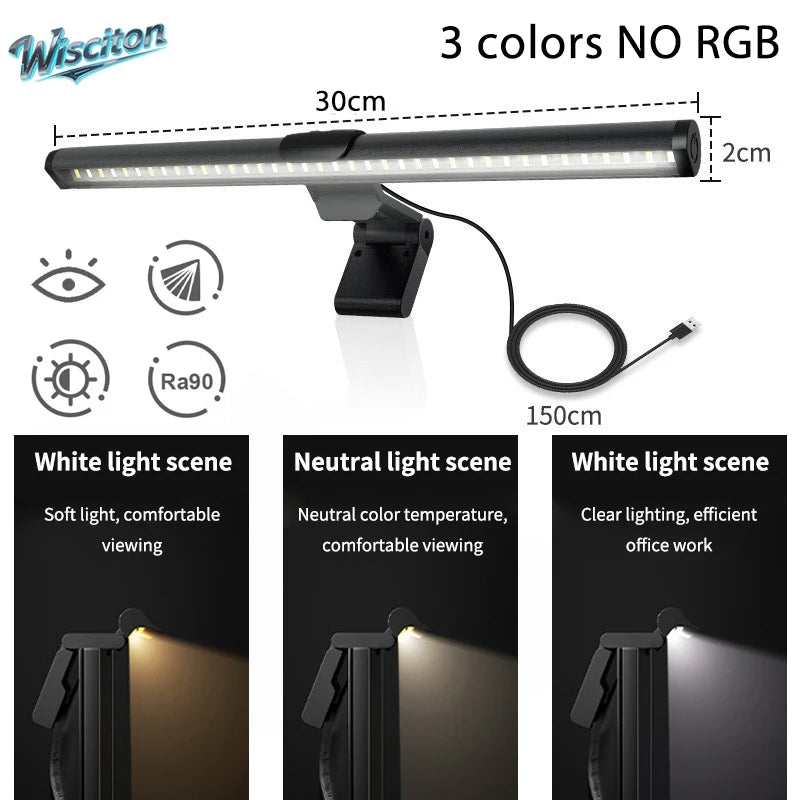 RGB LED Monitor Light Bar | USB Dimmable Desk Lamp