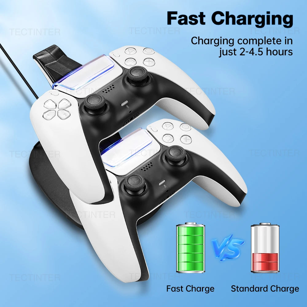 PS5 Dual Controller Fast Charging Station Dock | Type-C Charging Stand