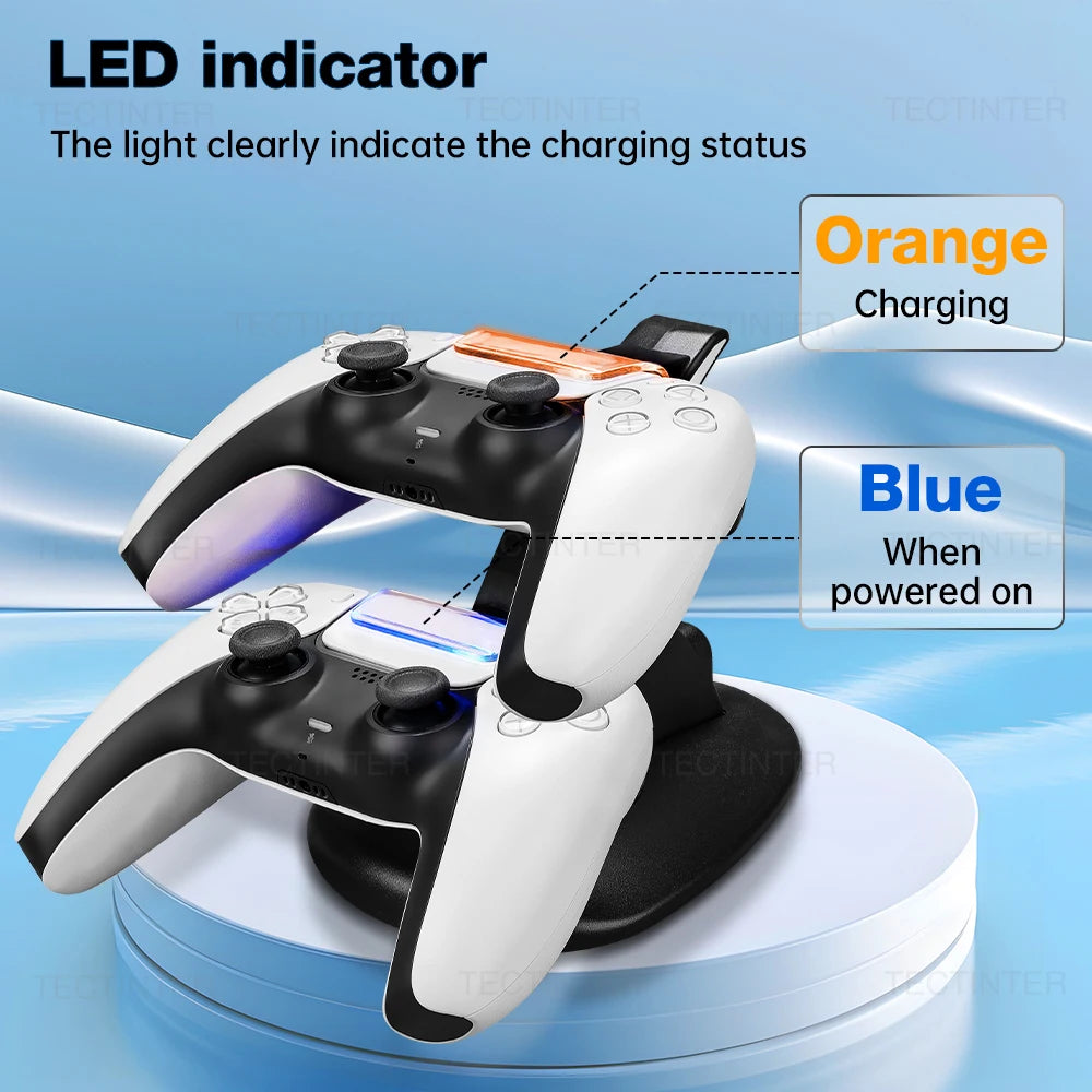 PS5 Dual Controller Fast Charging Station Dock | Type-C Charging Stand