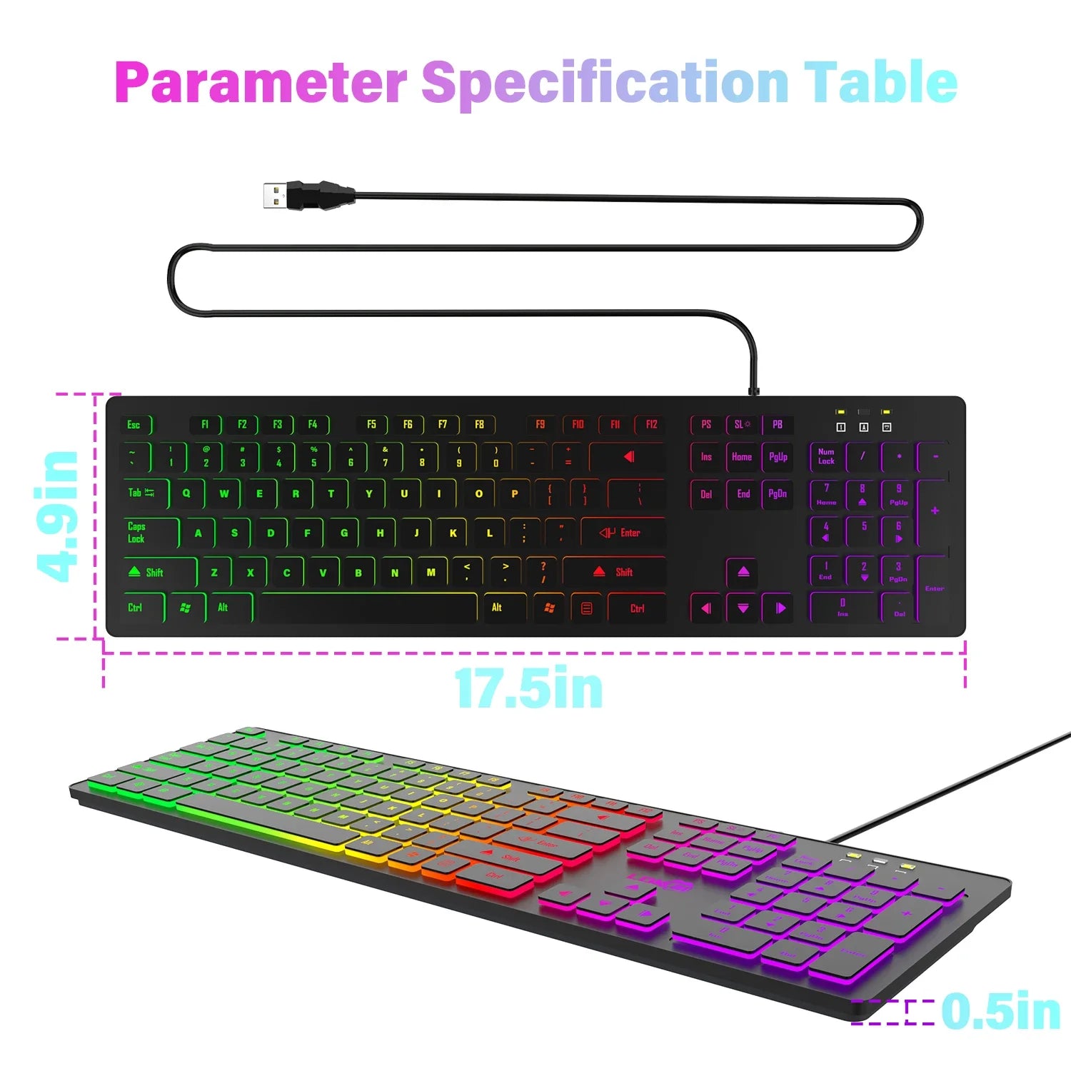 RGB Gaming Keyboard | LED Backlit USB Keyboard