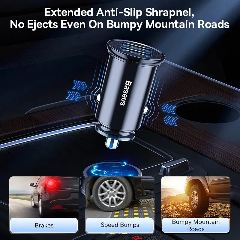 Baseus 30W USB-C Fast Car Charger | PD & Quick Charge 4.0