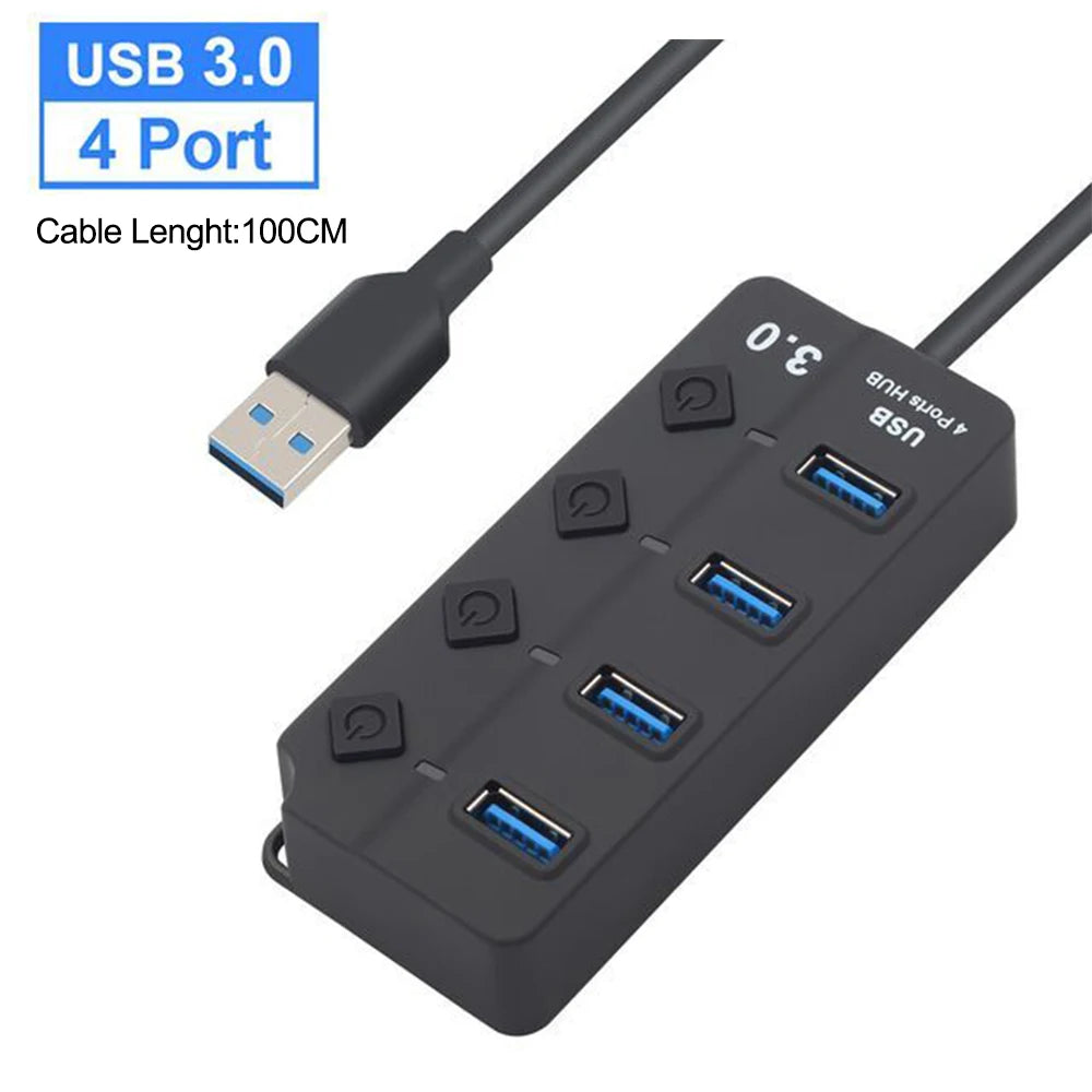 USB 3.0 Multi-Port Hub | High-Speed USB Splitter for Gaming & PC