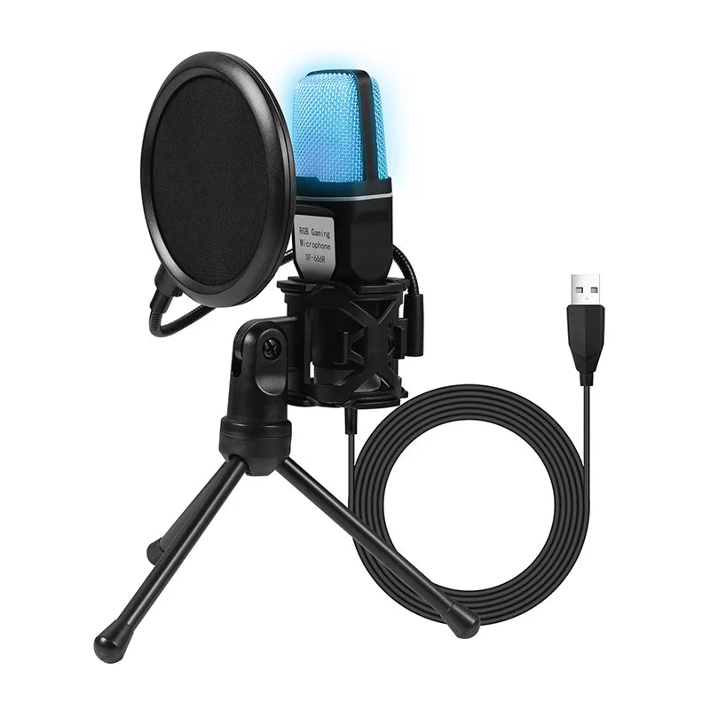 RGB USB Gaming Microphone | Noise Reduction Condenser Mic