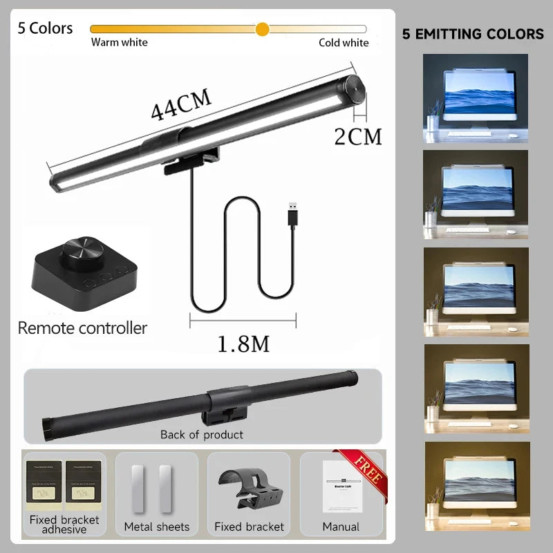 RGB LED Monitor Light Bar | USB Dimmable Desk Lamp