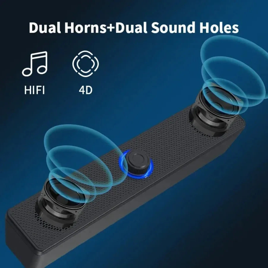 Wireless Bluetooth USB Soundbar Speaker for PC, TV & Laptop