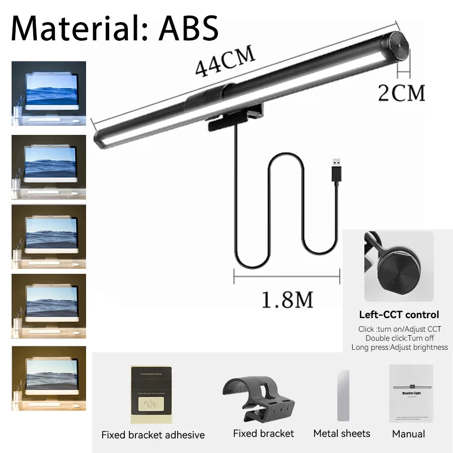 RGB LED Monitor Light Bar | USB Dimmable Desk Lamp