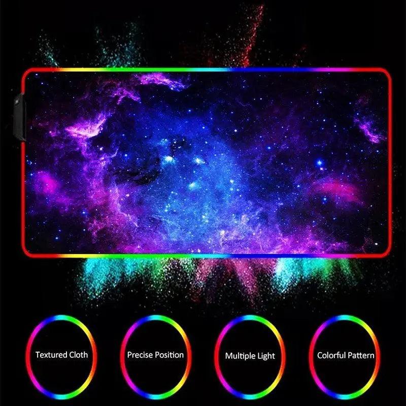 RGB Gaming Mouse Pad XXL | 12 LED Modes | Non-Slip Desk Mat