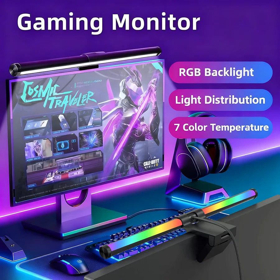 RGB LED Monitor Light Bar | USB Dimmable Desk Lamp