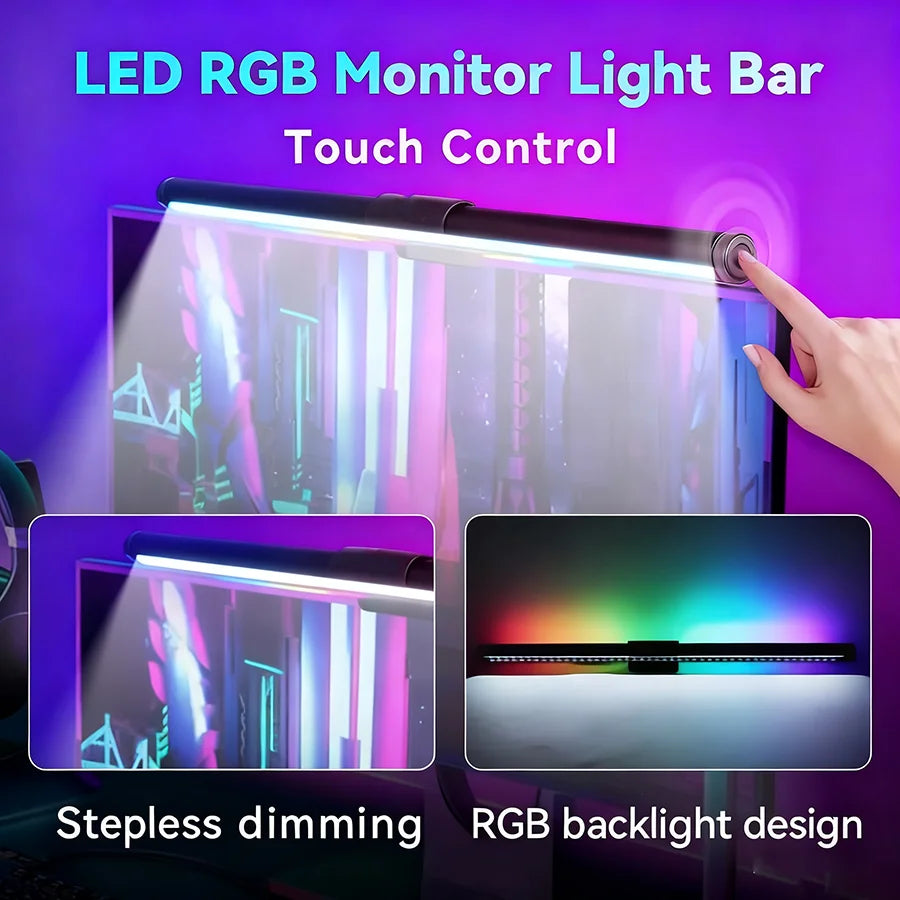 RGB LED Monitor Light Bar | USB Dimmable Desk Lamp