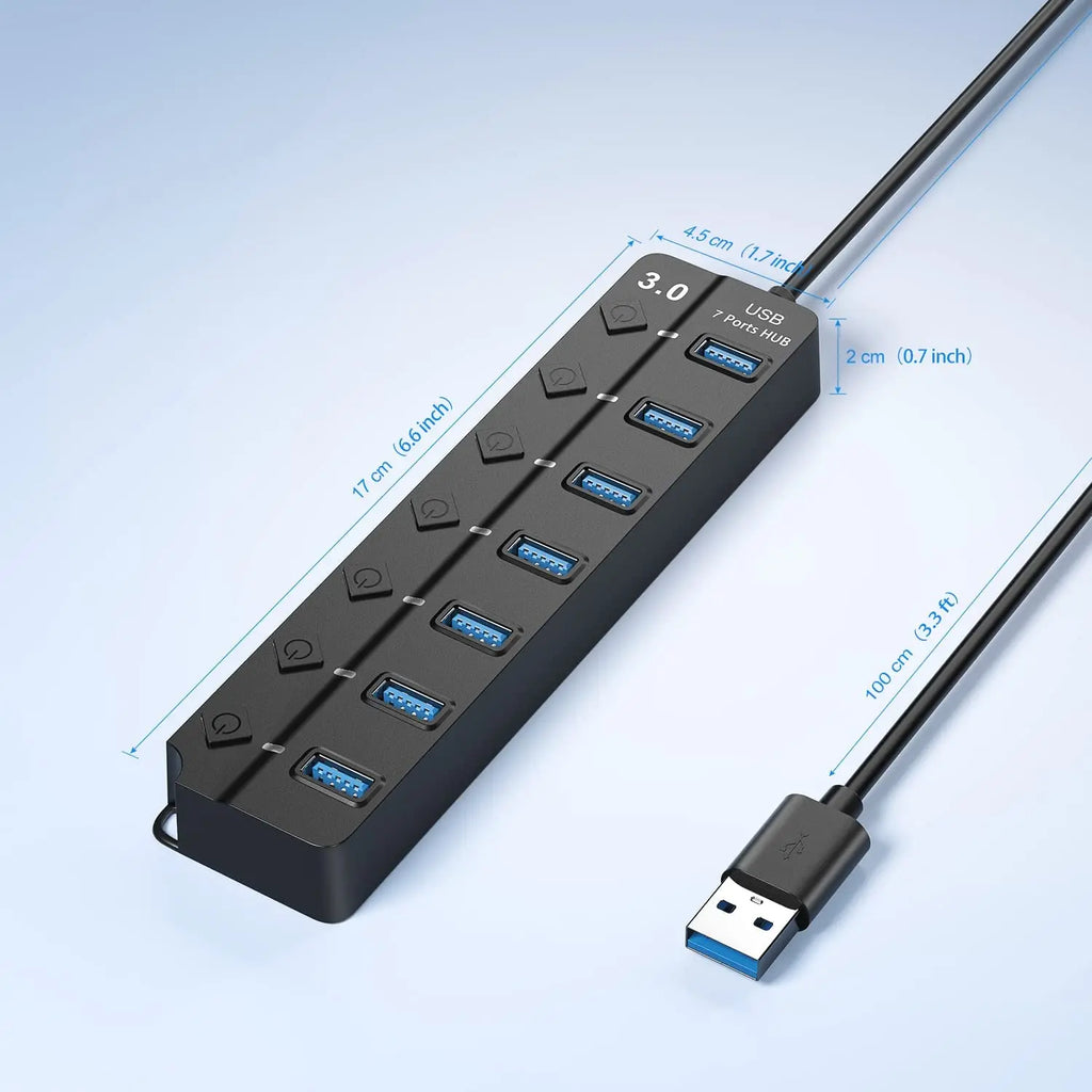 USB 3.0 Multi-Port Hub | High-Speed USB Splitter for Gaming & PC