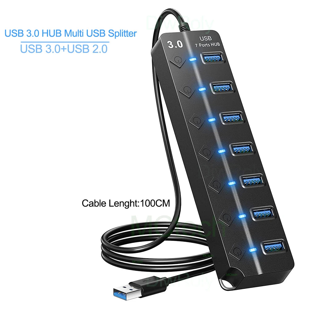 USB 3.0 Multi-Port Hub | High-Speed USB Splitter for Gaming & PC