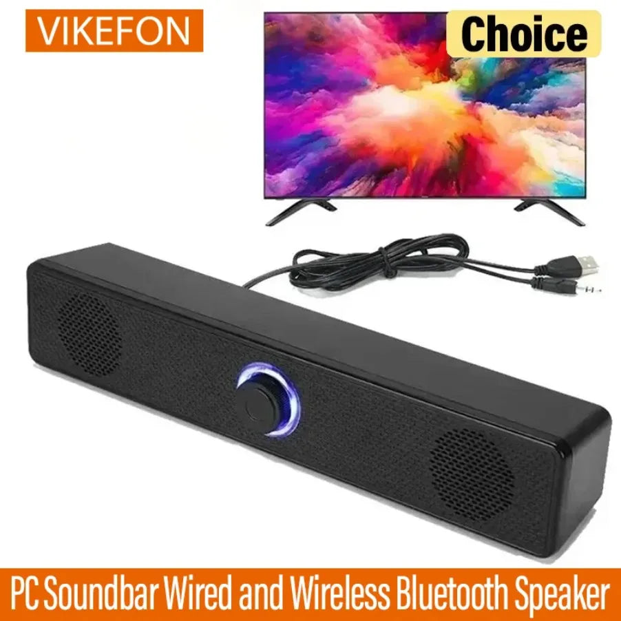 Wireless Bluetooth USB Soundbar Speaker for PC, TV & Laptop